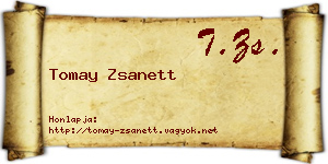 Tomay Zsanett névjegykártya
